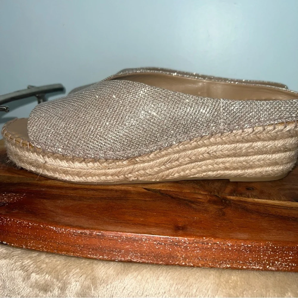Franco Sarto Shimmering Gold Espadrille Slides